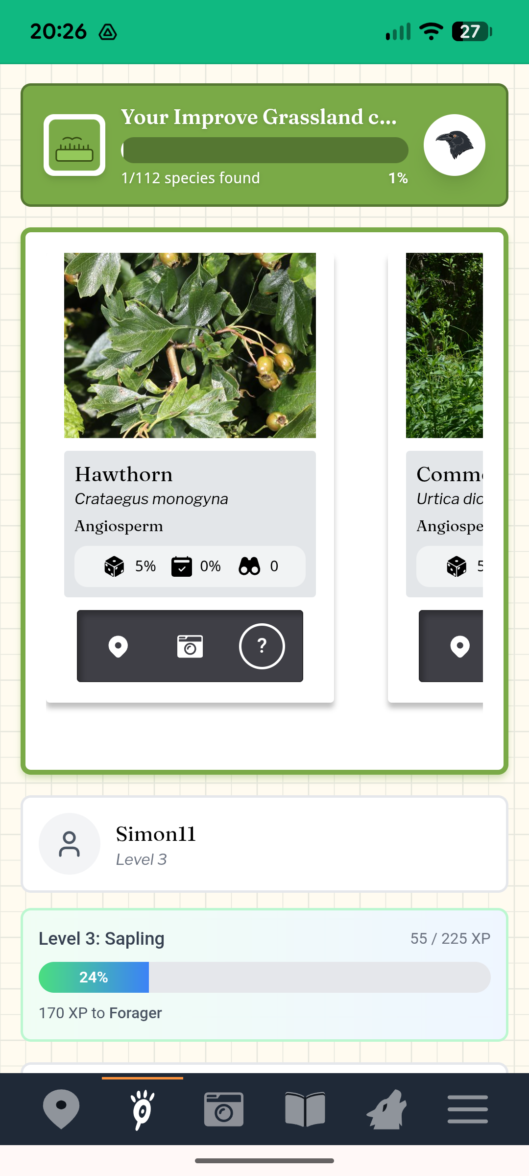 Loupe app interface showing habitat exploration